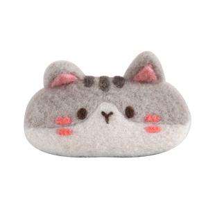 羊毛毡戳戳乐小动物发夹发卡 柯基布偶猫 手工DIY玩偶材料包礼物