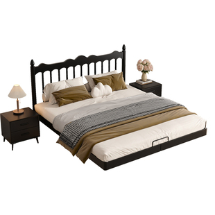 悬浮铁艺床家用1.8米双人床宿舍简约1.5米不锈钢单人床碳素钢床架