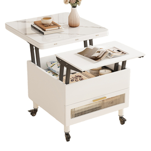 多功能升降茶几餐桌两用小户型客厅家用沙发边柜可移动折叠边几