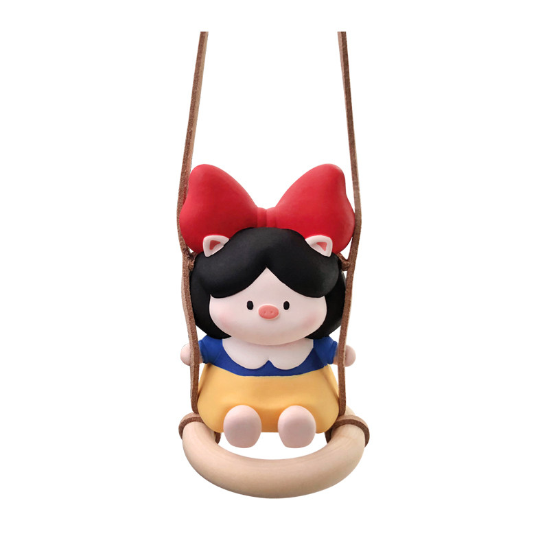 会荡秋千的可爱猪猪公主汽车挂件