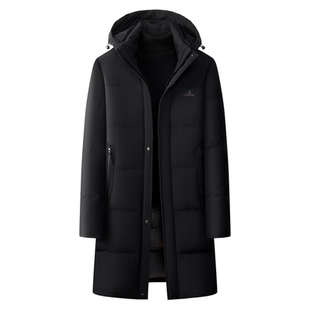 狄斯仑高端中长款羽绒服男冬季新款时尚休闲可脱连帽防寒保暖外套