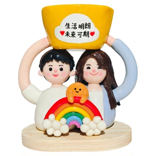 diy软陶泥塑人偶奖杯定制创意手工石塑黏土摆件礼物送导师纪念礼