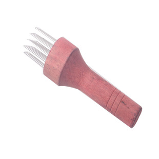 不锈钢猪皮插 白木烤肉插 木柄插皮器 松肉针 扣肉插孔用具 包邮