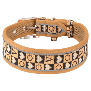 狗狗项圈护脖宠物项圈中大型犬项圈编织花纹加宽舒适项圈威玛德牧