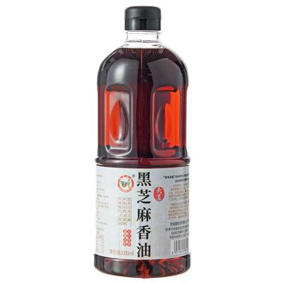 纯黑芝麻油1000ml瓶装石磨磨制