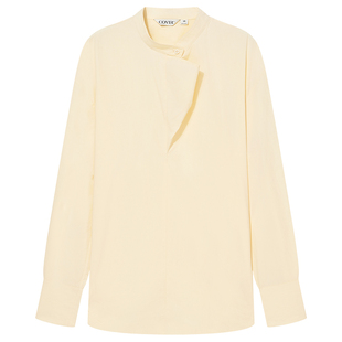 COVERINS鹅黄色立领解构衬衫女长袖上衣女2026春新款CC36170010