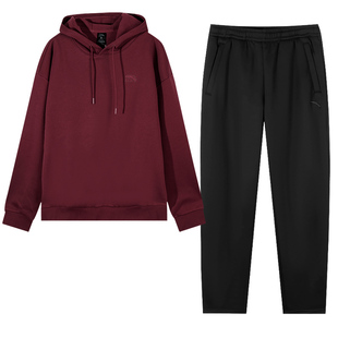 安踏官方旗舰店运动套装男款冬季加绒青少年男装帅气学生潮流套装