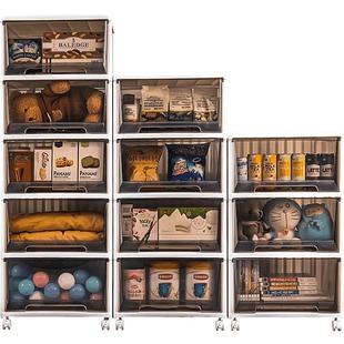 零食置物架儿童玩具收纳架子可移动多层客厅床头储物柜落地小推车