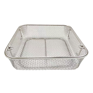 供应室304不锈钢消毒筐长方形超声波清洗框实验室耐高温手提网篮