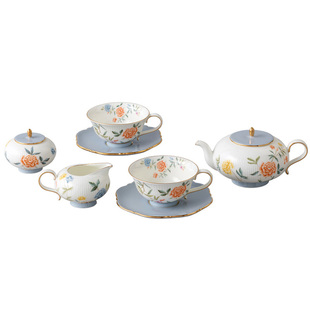 永丰源月亮时光9件套陶瓷咖啡套具下午茶具高颜值金边装饰高级感