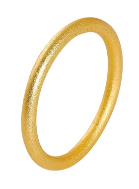 网红款古法镀金素圈对戒