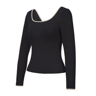 歌力诺德绒保暖内衣女士低领自带胸垫秋衣打底衫加绒发热内搭上衣