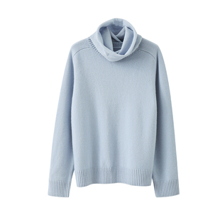 【到手299元】【两件套】围脖套装圆领羊毛针织衫宽松套头毛衣女