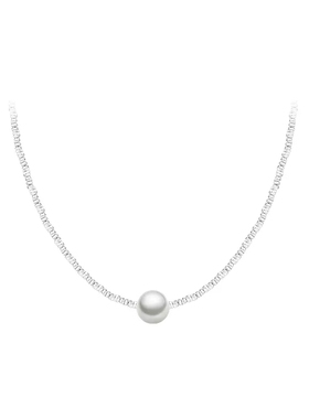 高级感碎银子珍珠项链手