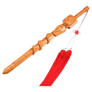 肥城桃木天师剑挂件宝剑一体无拼接玄武剑北斗七星林正英的剑木雕