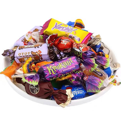 俄罗斯进口正品紫皮混合装巧克力喜糖果年货零食品大礼包