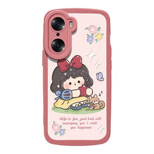 苹果小雪女孩适用荣耀60手机壳荣耀50se女款华为荣耀30镜头全包新款por可爱原创卡通闺蜜小众网红创意防摔保