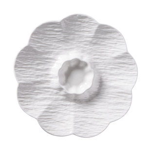 金边水饺子盘带醋碟碗新款子母点心盘小吃盘商用轻奢分格虾盘创意