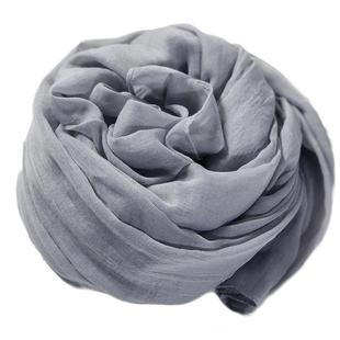 浅灰色围巾女薄款棉麻春秋冬季长款旅游防晒披肩两用丝巾韩版亚麻