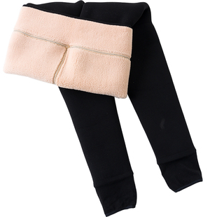 特超厚900克羊羔绒御寒神器4800D冬季打底裤女保暖显瘦踩脚棉裤