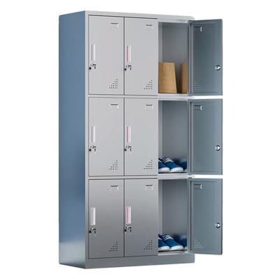 不锈钢更衣柜斜顶多门柜
