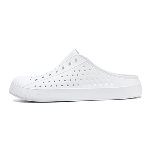 海边度假夏季白色洞洞鞋男士女拖鞋凉鞋沙滩鞋透气情侣半拖鞋
