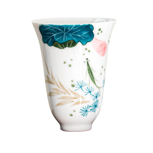 手绘闻香杯小茶杯家用陶瓷主人杯品茗杯瓷杯个人专用功夫茶杯单杯