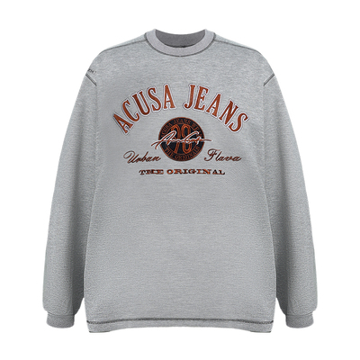 美式复古字母印花圆领卫衣