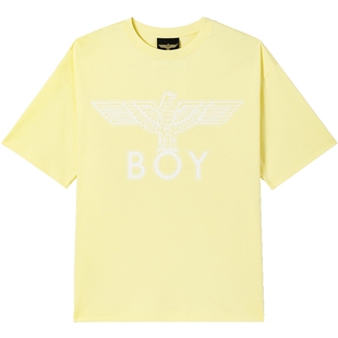 【柠檬汽水】BOYLONDON夏季男女同款短袖logo印花柠檬黄潮牌T恤