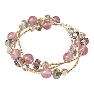 白鹿同款叠戴珍珠手串水晶串珠手链女高级感2025新款手饰品巨好看