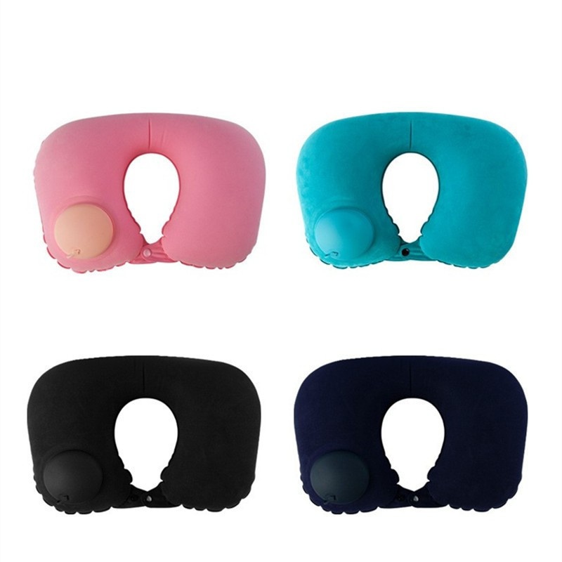车载头枕 充气枕 U形U型枕头户外旅行旅游三宝PVC植绒野营飞机枕