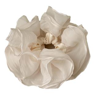 仙气超大号花边大肠发圈2025新款头绳发绳头花女高级感扎马尾发饰