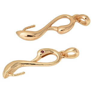 铜镀18K金天鹅阿飘配件手工diy巴洛克半孔白金色珍珠托项坠空托