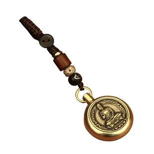 十二生肖守护神钥匙扣挂件纯黄铜本命佛不动明王普贤文殊汽车吊坠