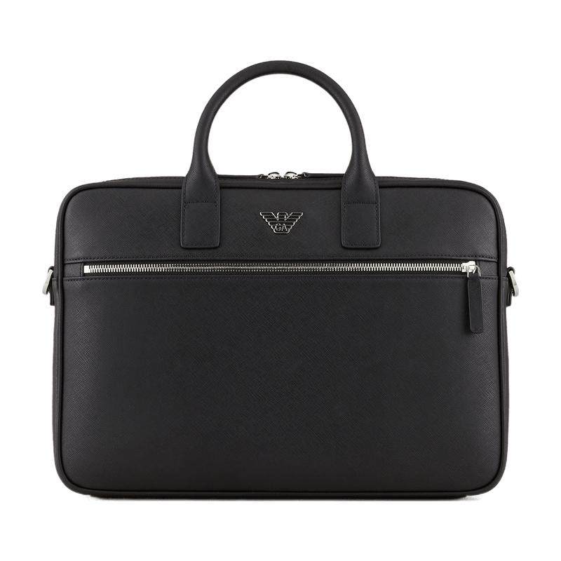 EMPORIO ARMANI/阿玛尼男士拉链商务休闲复古手提斜挎托特公文包
