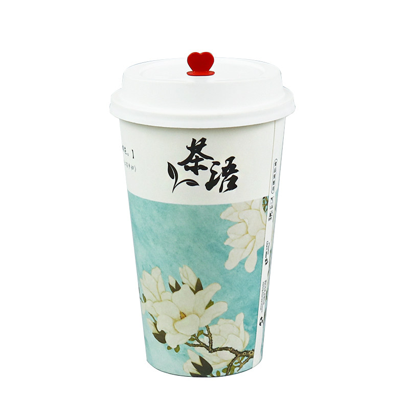 一次性网红茶语纸杯加厚中国风国潮奶茶杯商用古风咖啡豆浆热饮杯