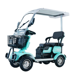 小巴士新款高端老人代步车四轮电动车老年专用家用助力电瓶车带棚