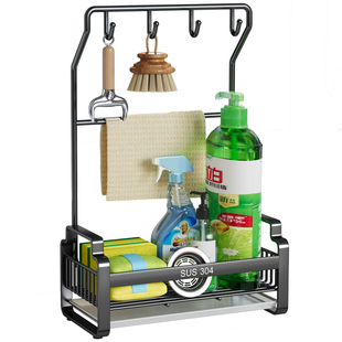 抹布置物架厨房沥水架不锈钢洗洁精海绵洗碗布放置架多功能沥水篮