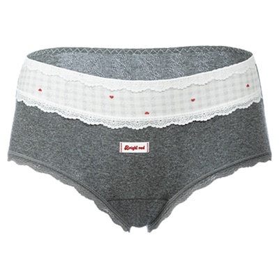 复古撞色拼接棉质加长裆内裤