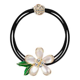 Cercoo/奢蔻圣母百合系列花朵三股简约橡皮筋马尾发圈细发绳发饰