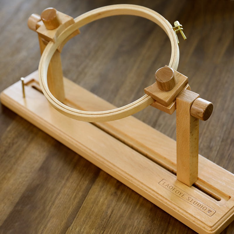 【升级logo版】法式刺绣绣架榉木桌面绣绷lesage绣架夹团扇可翻转