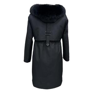 新款派克服女中长款獭兔毛内胆可拆卸皮草外套狐狸毛领皮毛一体冬