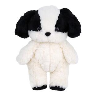 叁物集晚安黑白狗狗安抚玩偶睡觉抱床上陪睡毛绒公仔送女友礼物