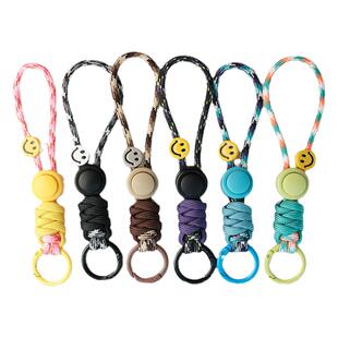 手机挂绳手机链挂件吊坠挂饰钥匙扣尼龙户外伞绳手工编织多巴胺紫