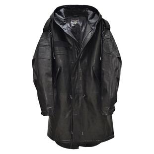 日系高档皮风衣男式植鞣绵羊皮外套中长款真皮皮衣宽松大码皮大衣