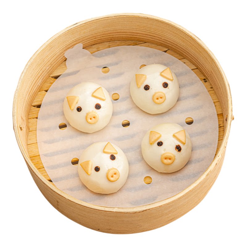 蒸笼纸通用食品级安全可爱图案包子馒头烘焙专用垫纸防粘防油方便