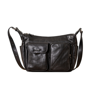 后步原创男士工装大容量真皮单肩斜挎包植鞣牛皮休闲通勤骑行背包