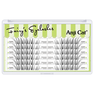 anjicat小鹿睫毛加浓版空气毛流感分段假睫毛加密款仿真野生淡颜