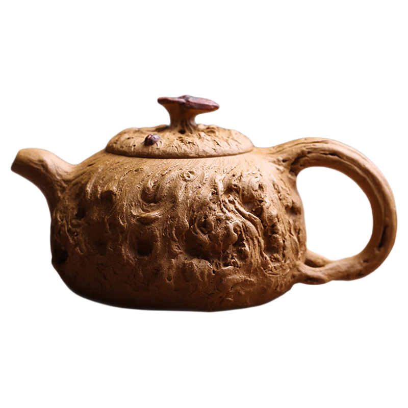 原矿紫砂壶灵芝供春壶花器泡茶壶