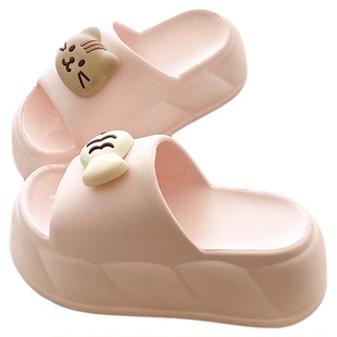 夏季ins风室内小鱼一字拖女EVA小猫办公厚底防滑不臭耐磨凉拖鞋